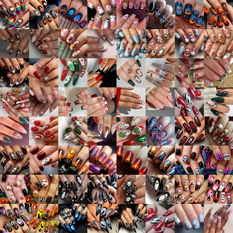 TEMU 96pcs (4 Sets) A Week-to-week Nail Set, Random Design, Reusable Press-type False Nails, Suitable For Festivals, Parties, Dates And Daily Wear -
