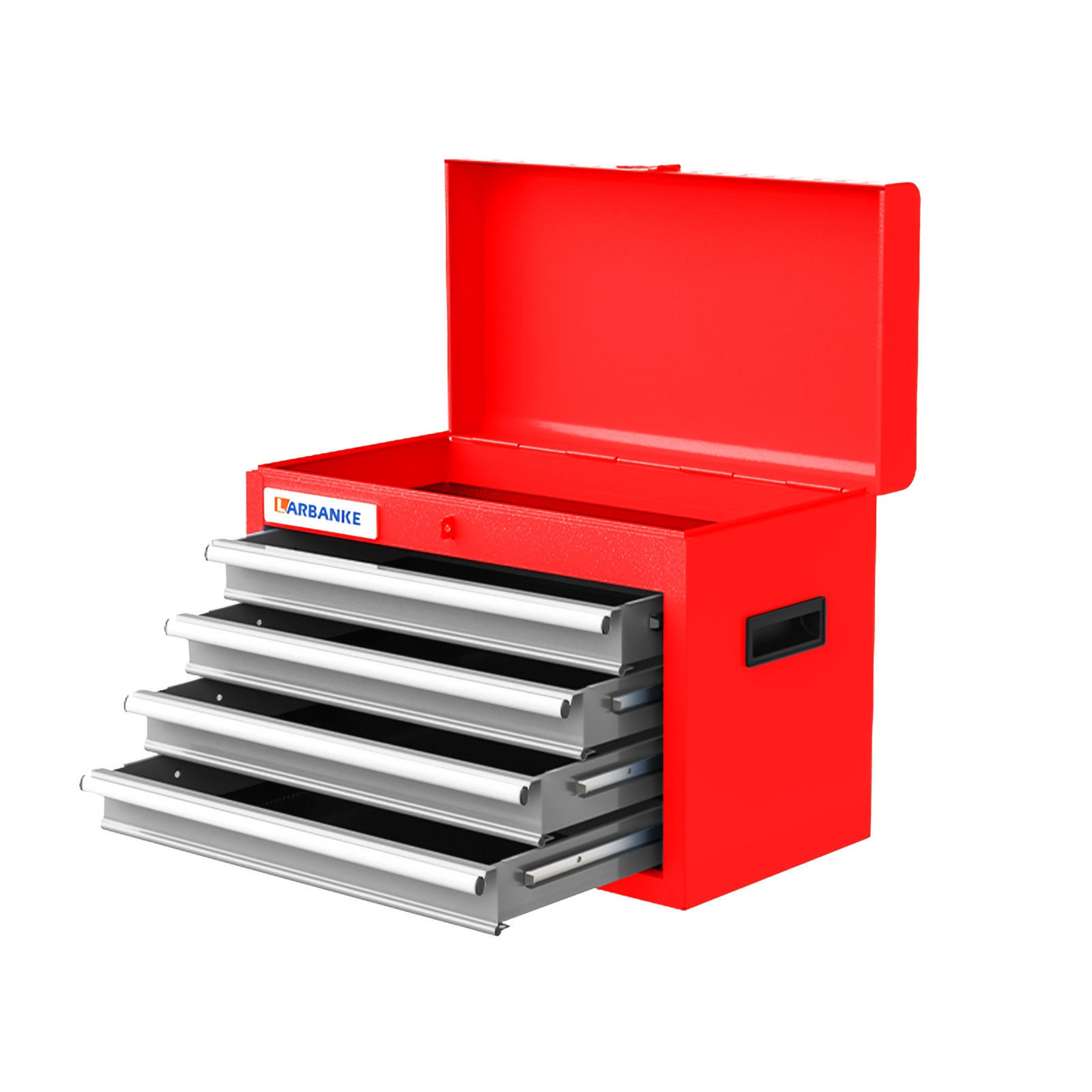 Image of 4-drawers Tool Box, Tool Box With Handle, Drawer Lock With Ball Bearings & Powder Coating, Multifunctional Tool Organiser, 45 X 25 X 32.5 Cm, For And Garage, Gift, Cosmetic Case, Red