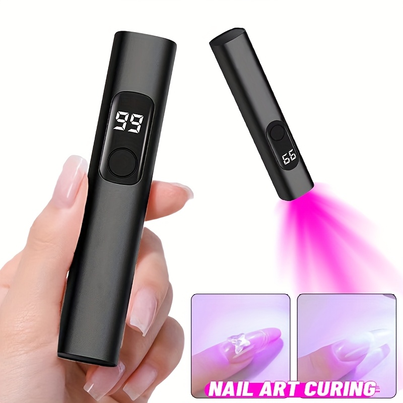 [1pc Mini Flashlight] 1pc Minimalist Mini Black Flashlight-395nm | USB Rechargeable Handheld Nail Lamp | for Pet Urine Stains, Fluorescent Minerals, Authentication