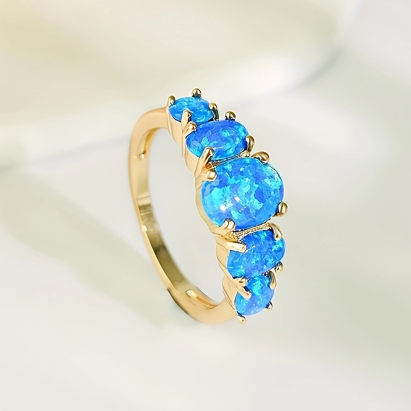 18K Golden Plated Opal Ring for Women