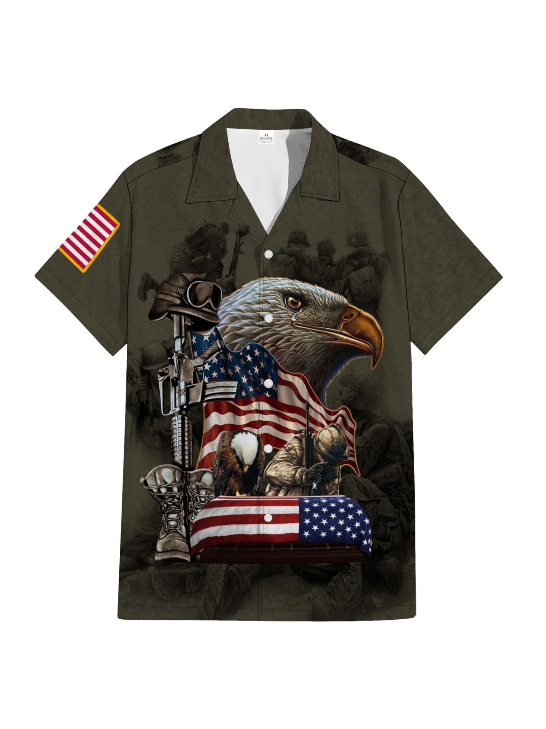 Men's Bald Eagle Us Flag Print Shorts Pockets Casual Elastic - Temu