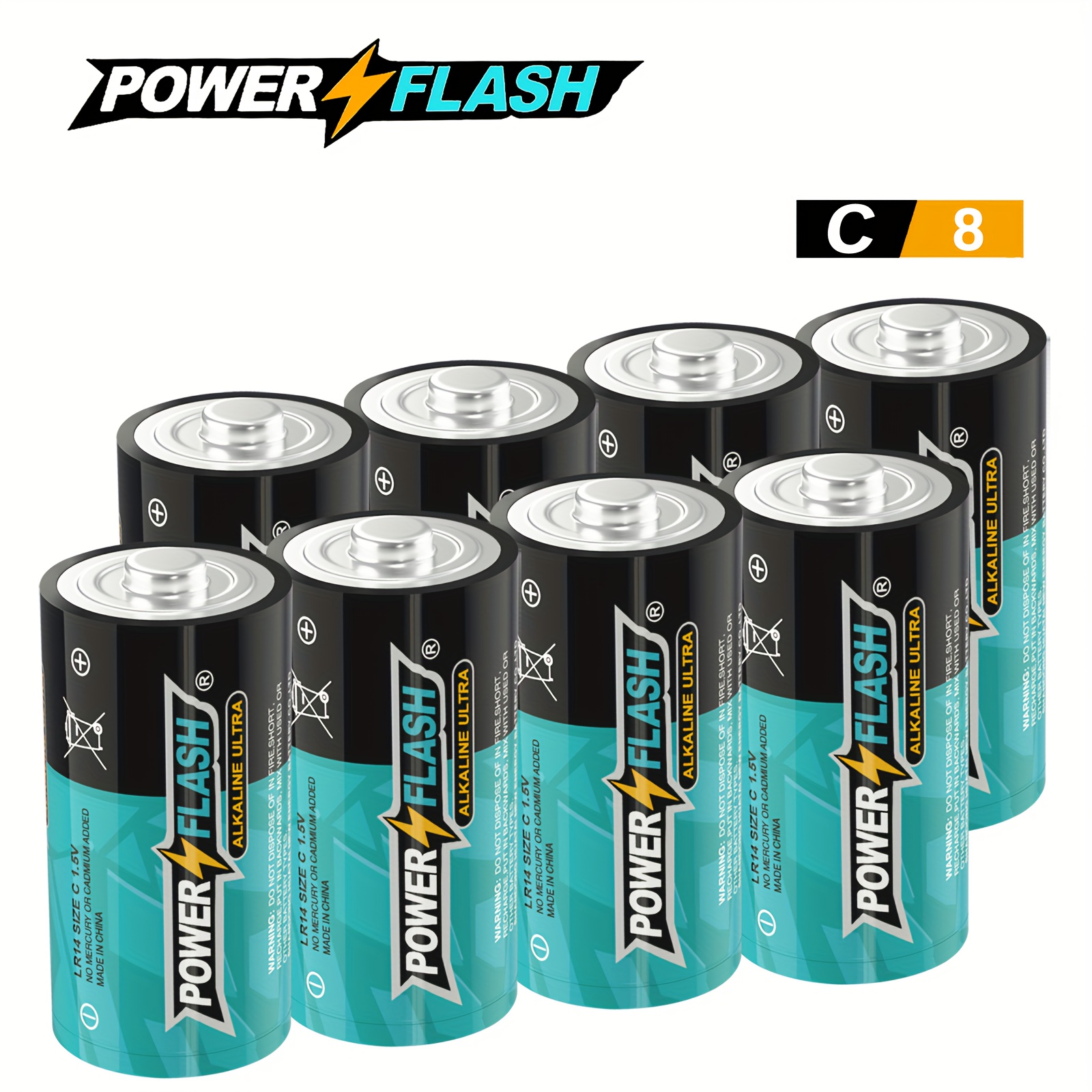 TEMU Battery Clearance Local Warehouse Shipment With A Of Power Flash 8pcs Battery 1.5v, Suitable For, Emergency, Outdoor And Electronic - Leak Proof, High-capacity And Long