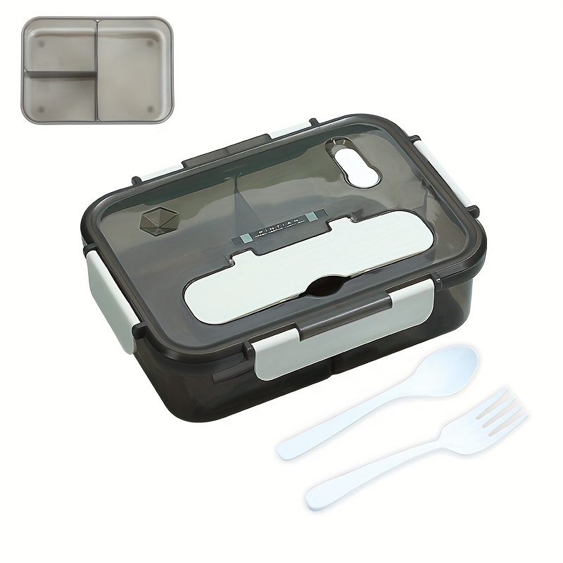 Image of 1pc, Lunch Box With Utensils, Travel Camping Food Container, Food Preservation Box, Student Lunch Box, Breakfast Box, Lunch Box, Dinner Box, Microwave Safe, Dishwasher Safe, And Freezer Safe