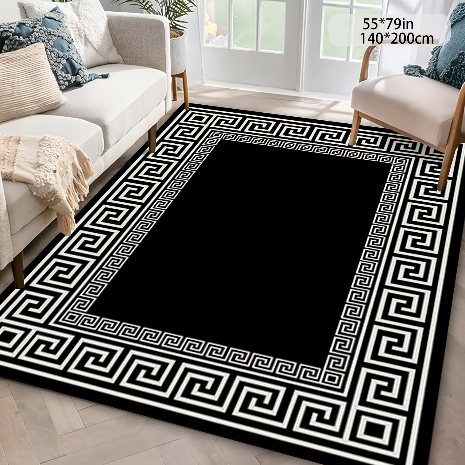 

1pc Rug - , 800gsm, & Pattern, Polyester Dot Plastic Bottom, , For , , , Bathroom, , , , Restaurant, , Decorative / Mat
