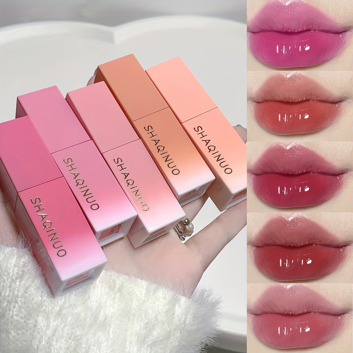 

Ice Cream Mirror Water Light Lip Glaze, Light And Clear Lip Gloss, Moisturizing Long-lasting Not Easy To Stick Cup Not Easy To Fade Jelly Glass Lips Makeup