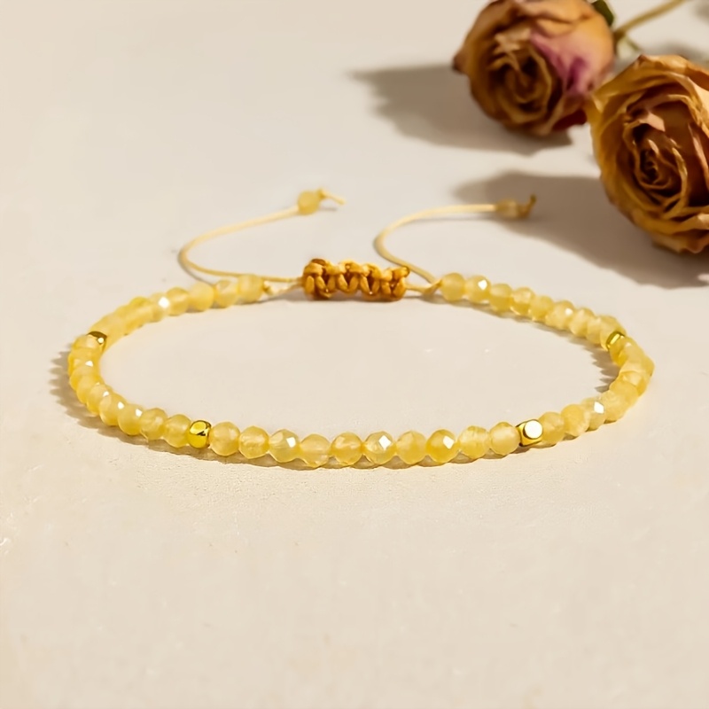 Image of Women's Bohemian Adjustable Braided Bracelet | Birthstone | Golden To Citrine | Symbol Of Luck And Success | Ideal Gift For Festivals And Birthdays | Daily And Holiday Wear | Versatile