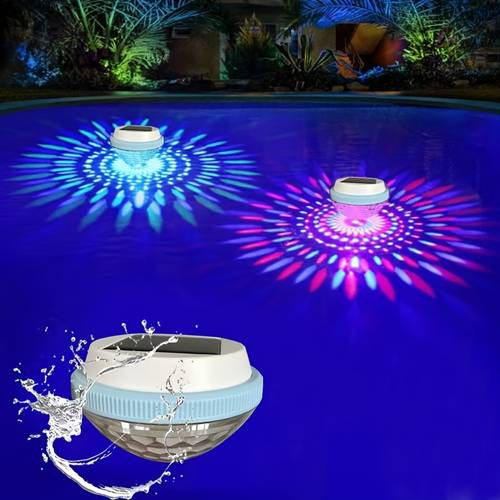 solar powered floating pool lights led lights that automatically turn on at night and off during changing pond lights water skimming lights fountain lights fish pond lights party projection ambient lights