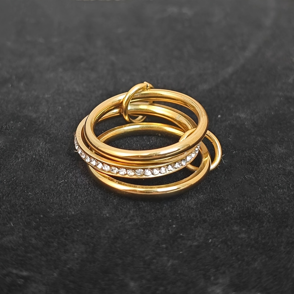 1pc Inlaid Ring Ins Trendy Niche Design Index Finger Ring Women's Fashion Individual Statement Band
