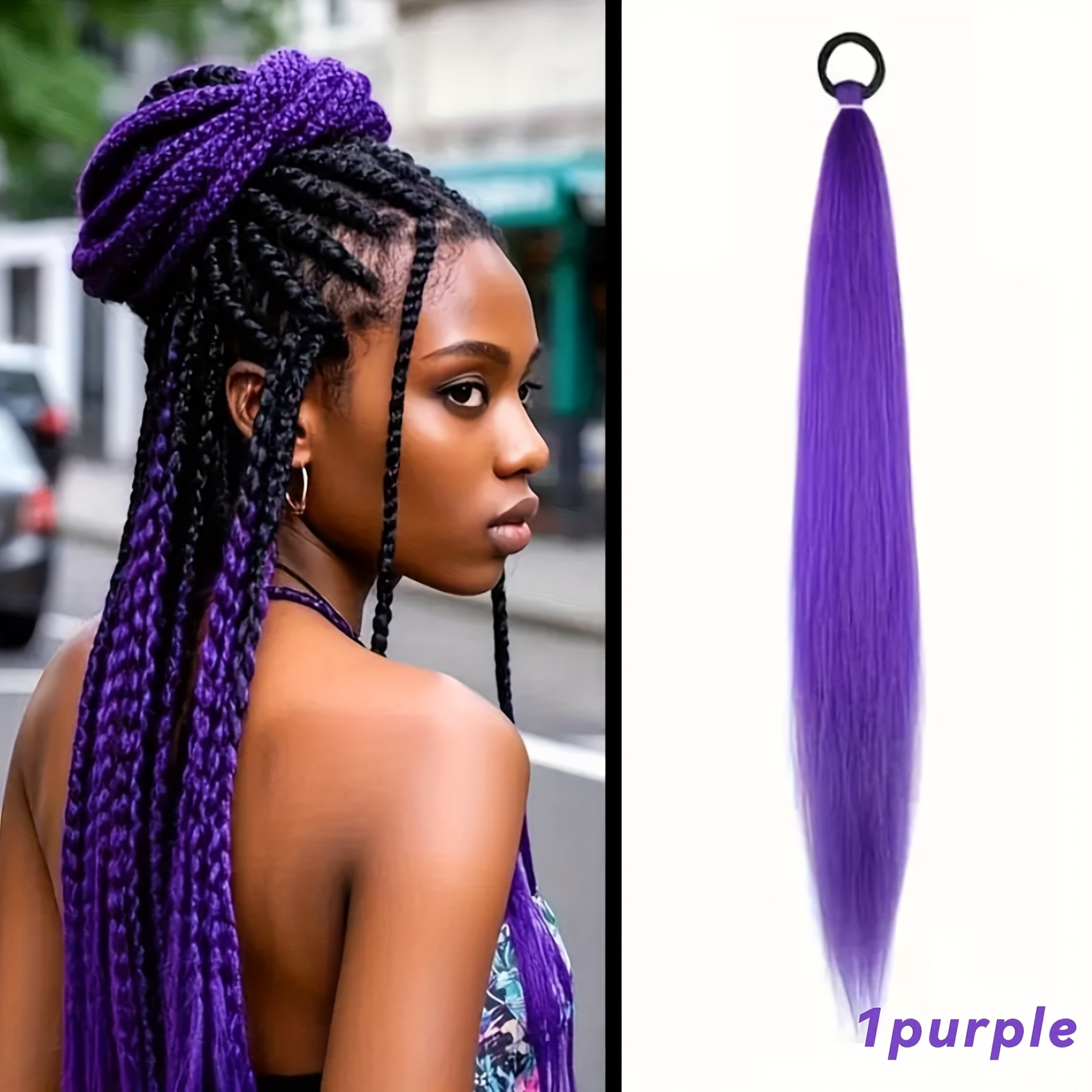 TEMU 1pc Halloween Christmas Holidayband Synthetic Fiber Women's Wig For Cosplay, Photography, Daily Wear - Secure Braided Style, Universal For
