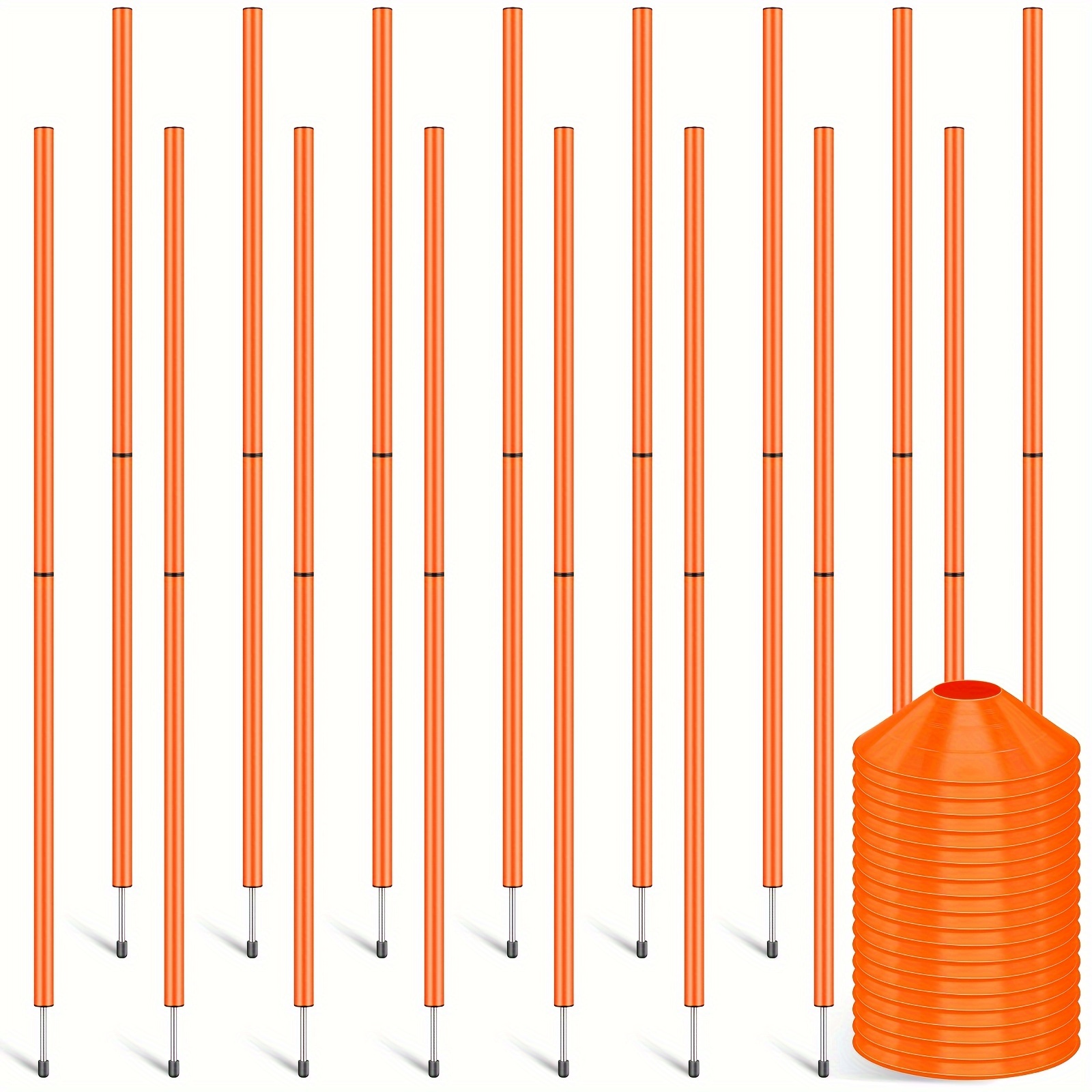 

36 Pcs Agility Training Equipment Include 16 Agility Training Poles 5ft And 20 Agility Soccer Cones Forza Agility Training Set For Soccer Sports Agility Speed Training