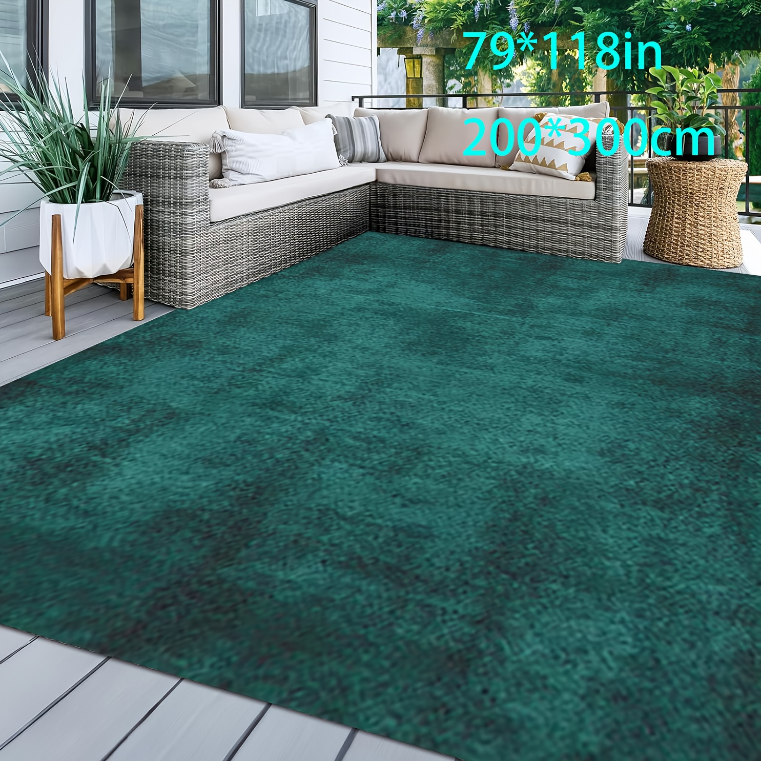 

Dark Night Green Outdoor Rug: 800gsm, Non-slip, Machine Washable, Suitable For Patio, Lawn, Garden, Bathroom, Kitchen, Bedroom - 2.16m²+ Longest Side ≥ 1.8m Available