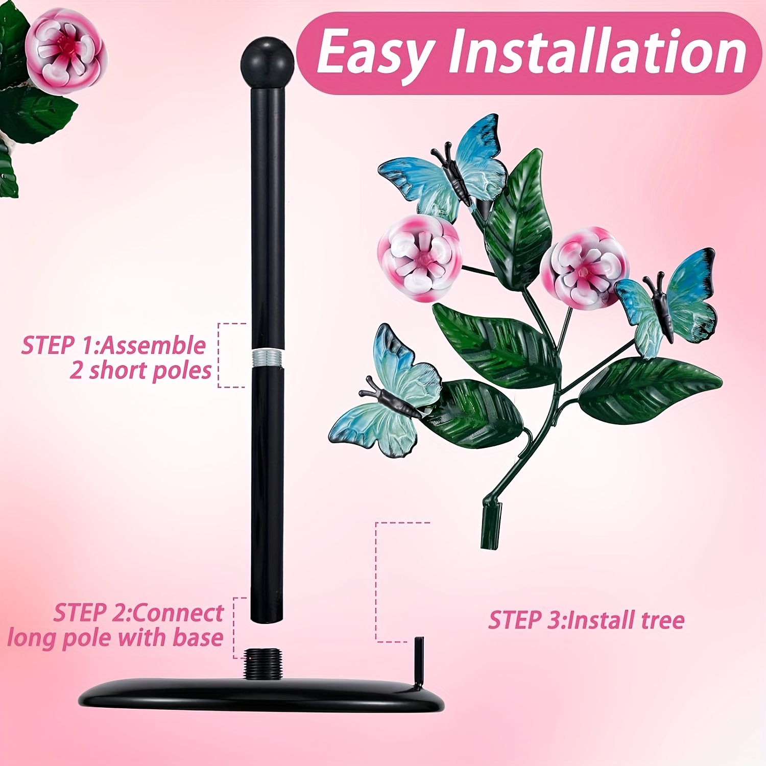 metal tissue box holder with floral   iron countertop decor for kitchen bathroom living room decorative paper towel dispenser with sturdy base Product details 3