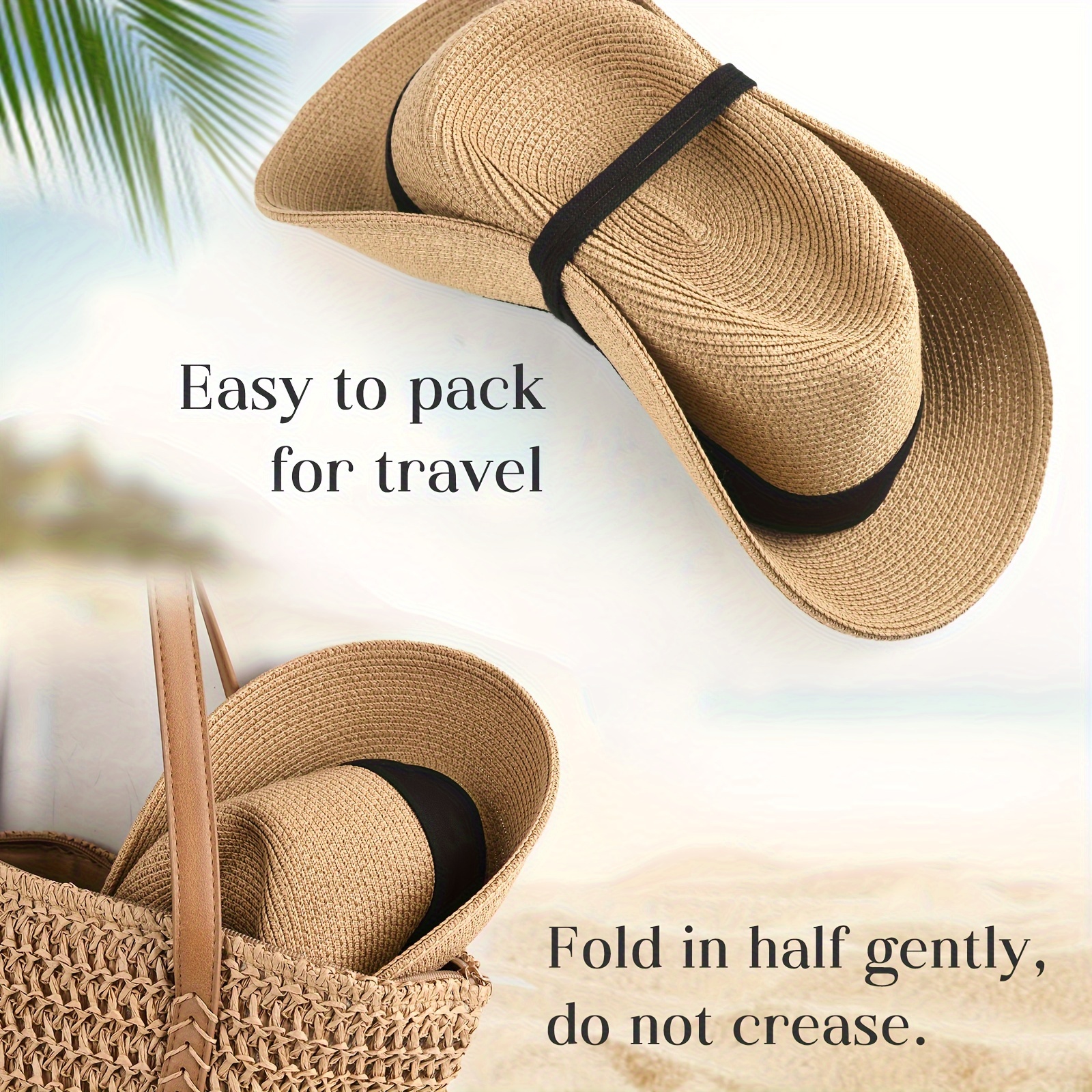 Jazz Panama Wide Brim Straw Hat With Wide Brim For Sun Protection