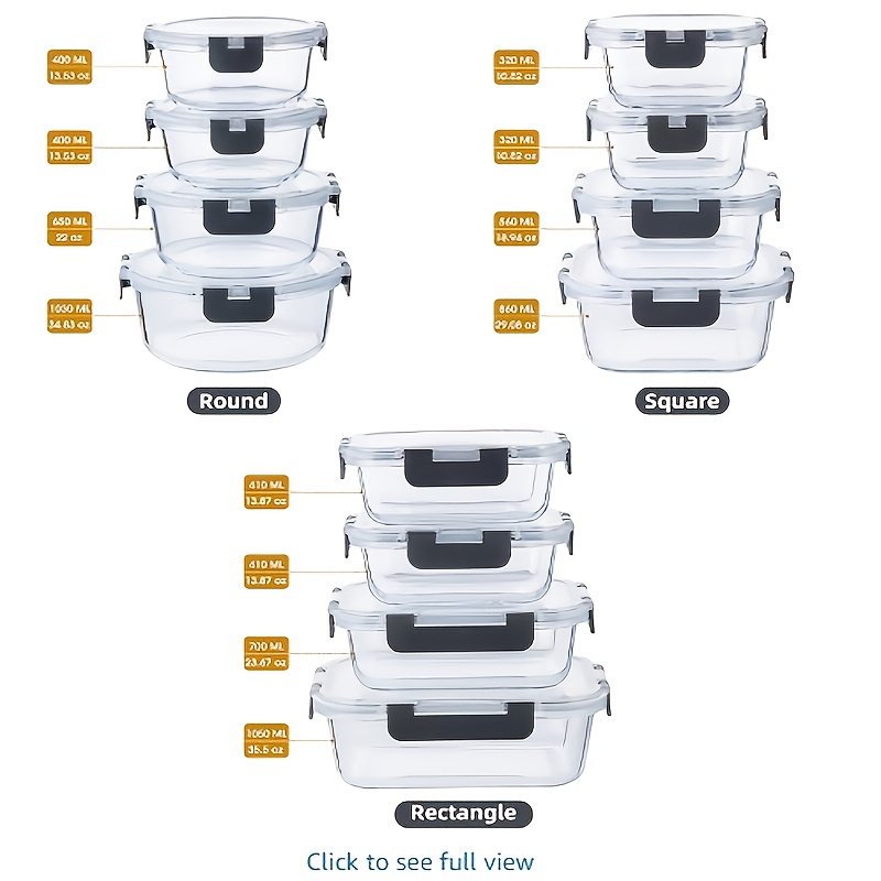 24pcs glass food storage containers with lids airtight stackable space saving kitchen pantry organizer leakproof meal prep containers for lunch   snacks dishwasher safe no assembly needed ideal for home office or commercial kitchens food storage organizer   containers modern kitchenware   design airtight seal bus tubs Product details 0