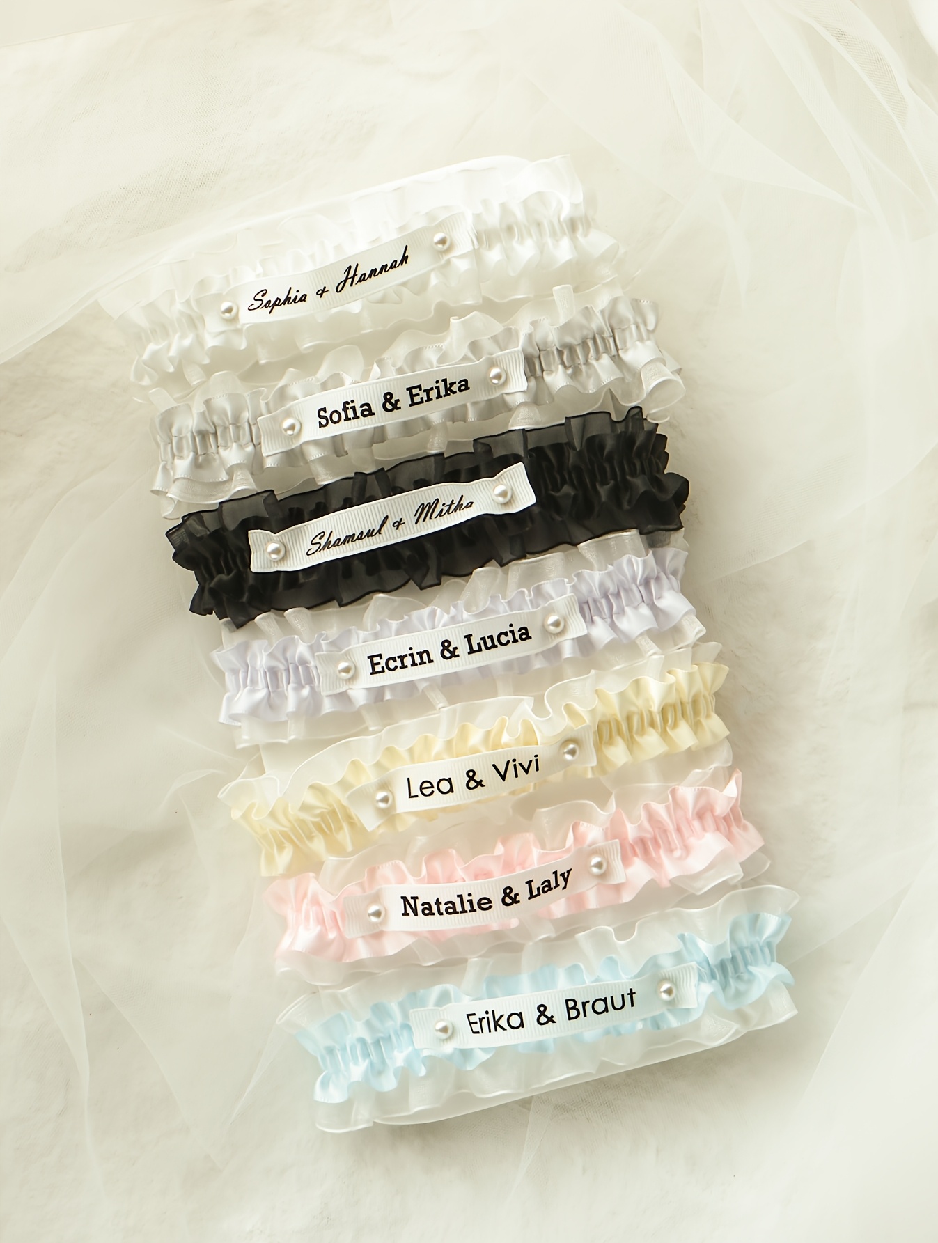 size wedding garter bride customizable double