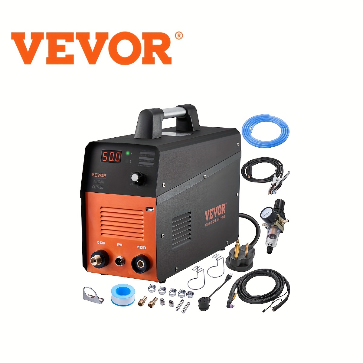 

Vevor Plasma Cutter, 50amp, Air Cutting Machine With , 110v/220v Dual Voltage Ac Igbt Inverter Metal Cutting Equipment For 1/2" Aluminum And Stainless Steel, Black