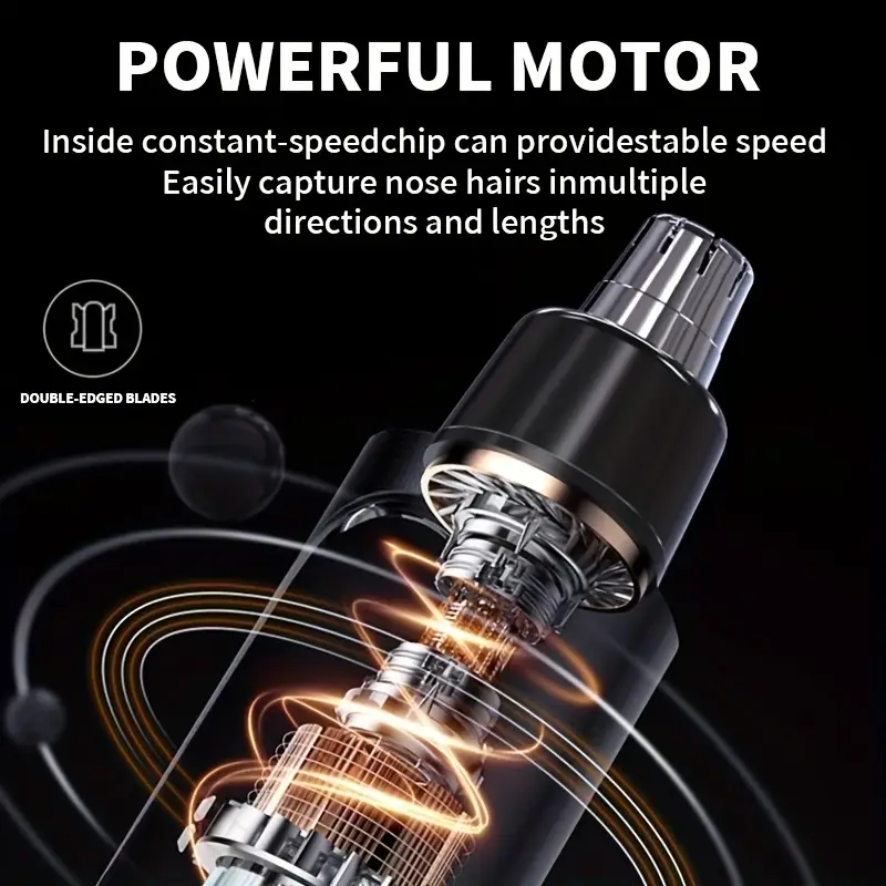 unoko double   electric nose ear hair trimmer for men and women usb rechargeable 150mah battery   high speed motor large screen   display black   Product details 1