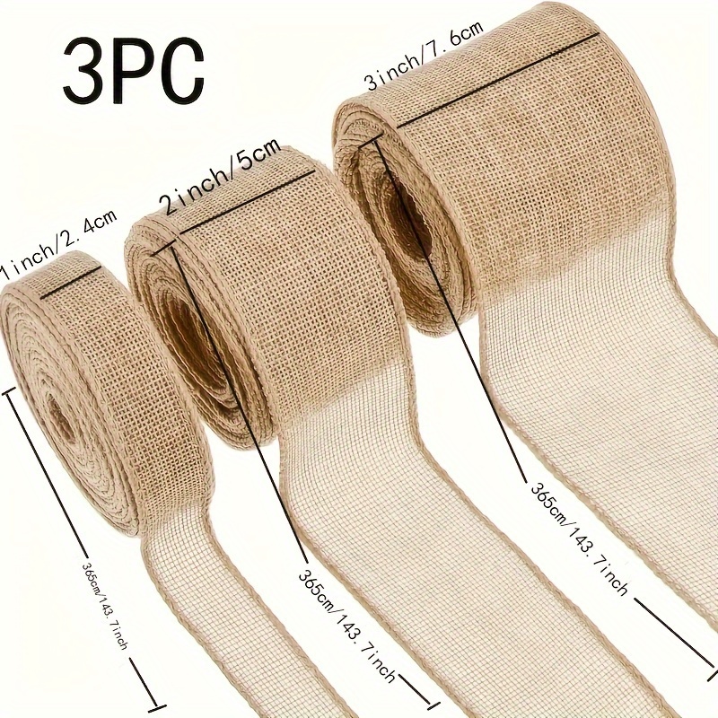 3 burlap jute wired ribbon 1 2 3 x 4 Temu