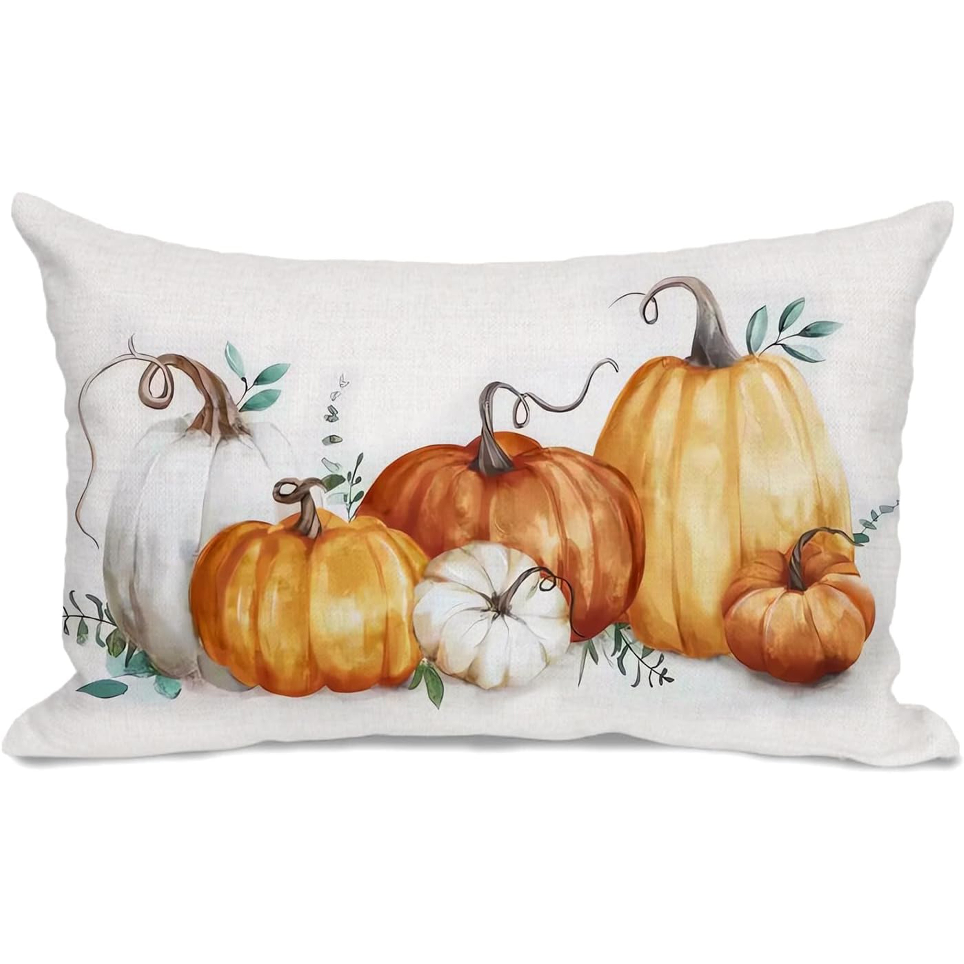 TEMU 1pc, Autumn Pillowcase, Autumn Decoration, Orange Green Leaf Pillowcase Cushion Cover Waist Outdoor Patio Patch Farmhouse, Thanksgiving, Home