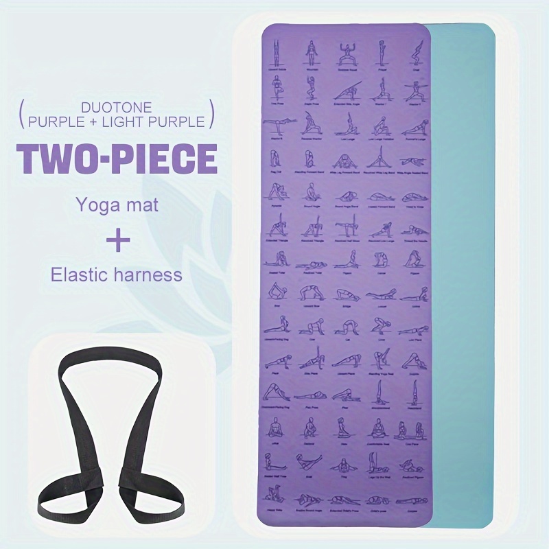 Image of 1pc, 6mm Non-slip Yoga Mat, Pilates Mat For Fitness Gymnastics Exercise