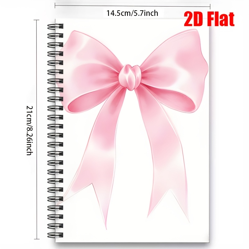 TEMU 1pc Personal Organizer [2d] Flat Cute Pink Notebook, Lined Journal With 100 Pages, Daily Writing, Travel Journal, School Notes, Birthday Gift,