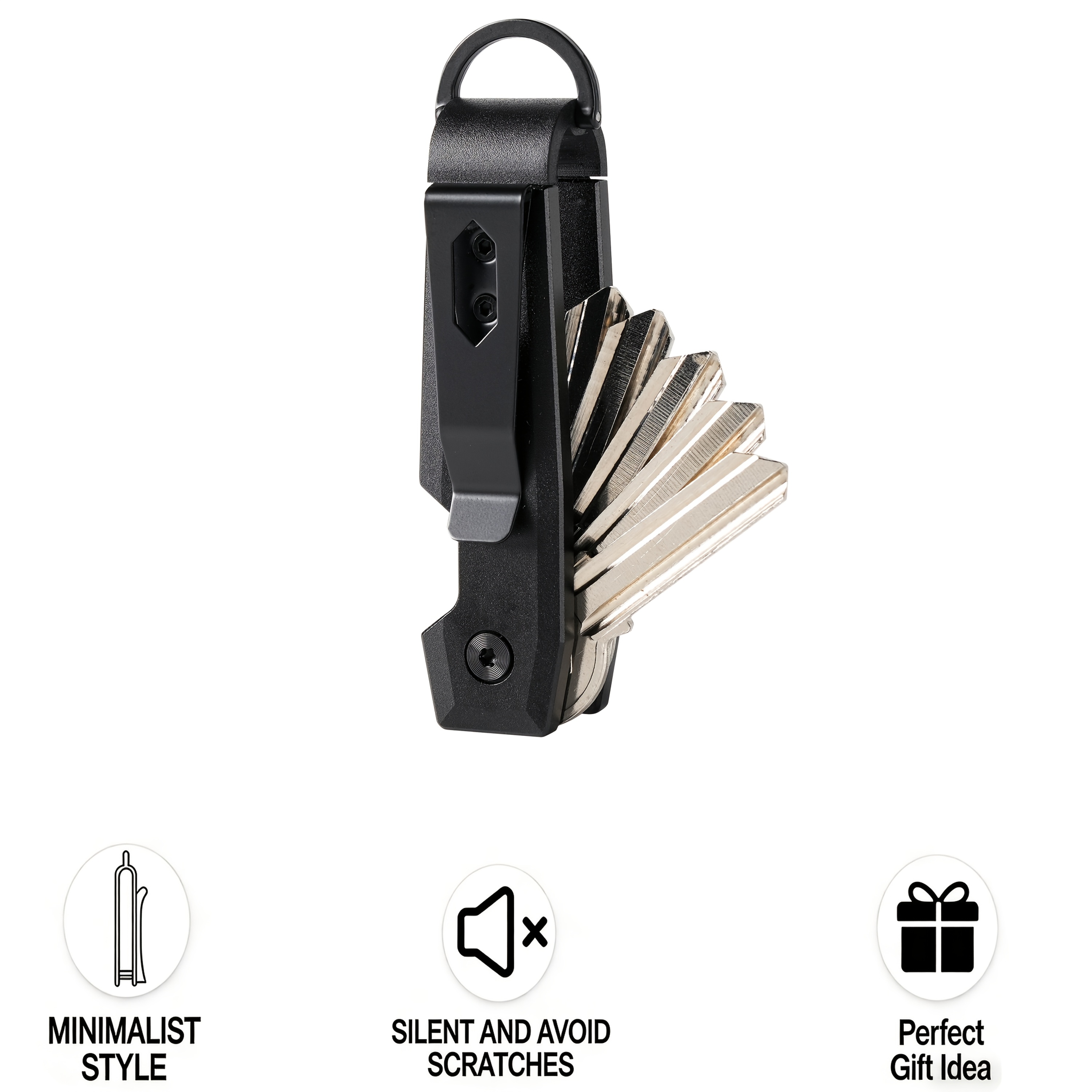 Men's Fashion Aluminum Alloy Keychain Multifunctional Metal Key Storage Case Durable Couple Women's Keychain Suitable For Valentine's Day Father's Day Gifts