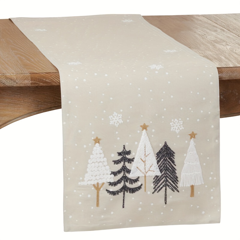 

Christmas Tree Polyester Table - Rectangular Decor , - / Tablecloth For , 183cm X 33cm (1pc)