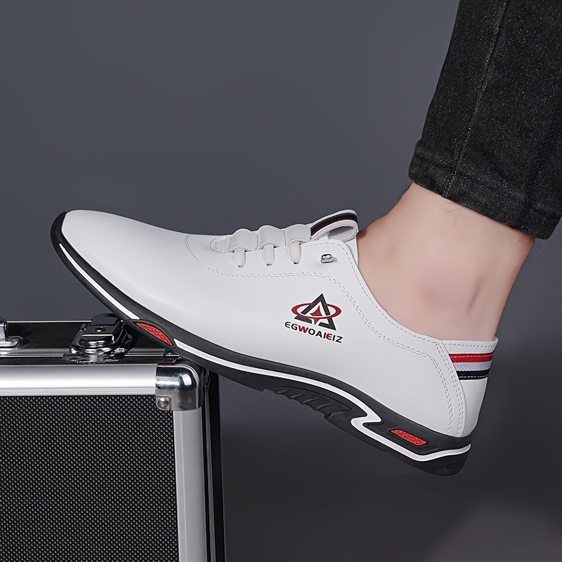 [Men's Breathable Sneakers] Men's Breathable Casual Sneakers - Trendy Slip- Shoes with Rubber Sole, PU Upper & Inner Lining, Round Toe, Low-Top Design for All Seasons, Brown, Allseason Shoes | Sporty Casual Shoes | Comfortable Lining