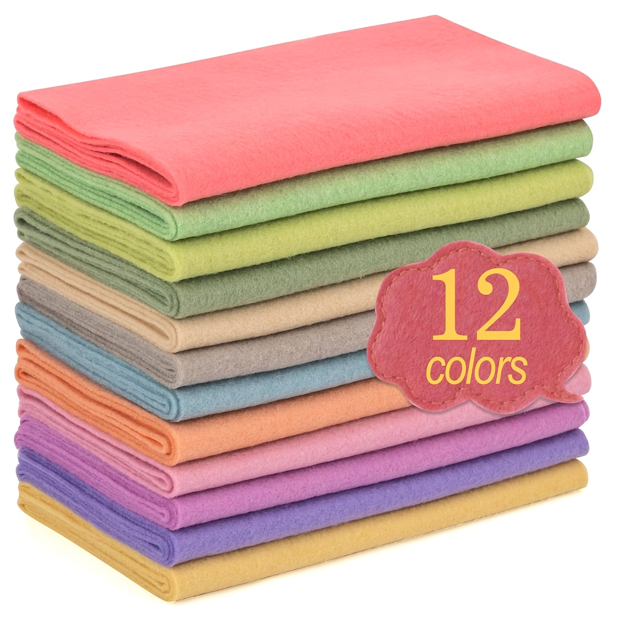TEMU Vintage Morandi Felt Fabric Suitable For Diy Crafts, Pre-cut Solid Color Sheets With Morandi Palette (muted Tones), Hand Sewing Material For