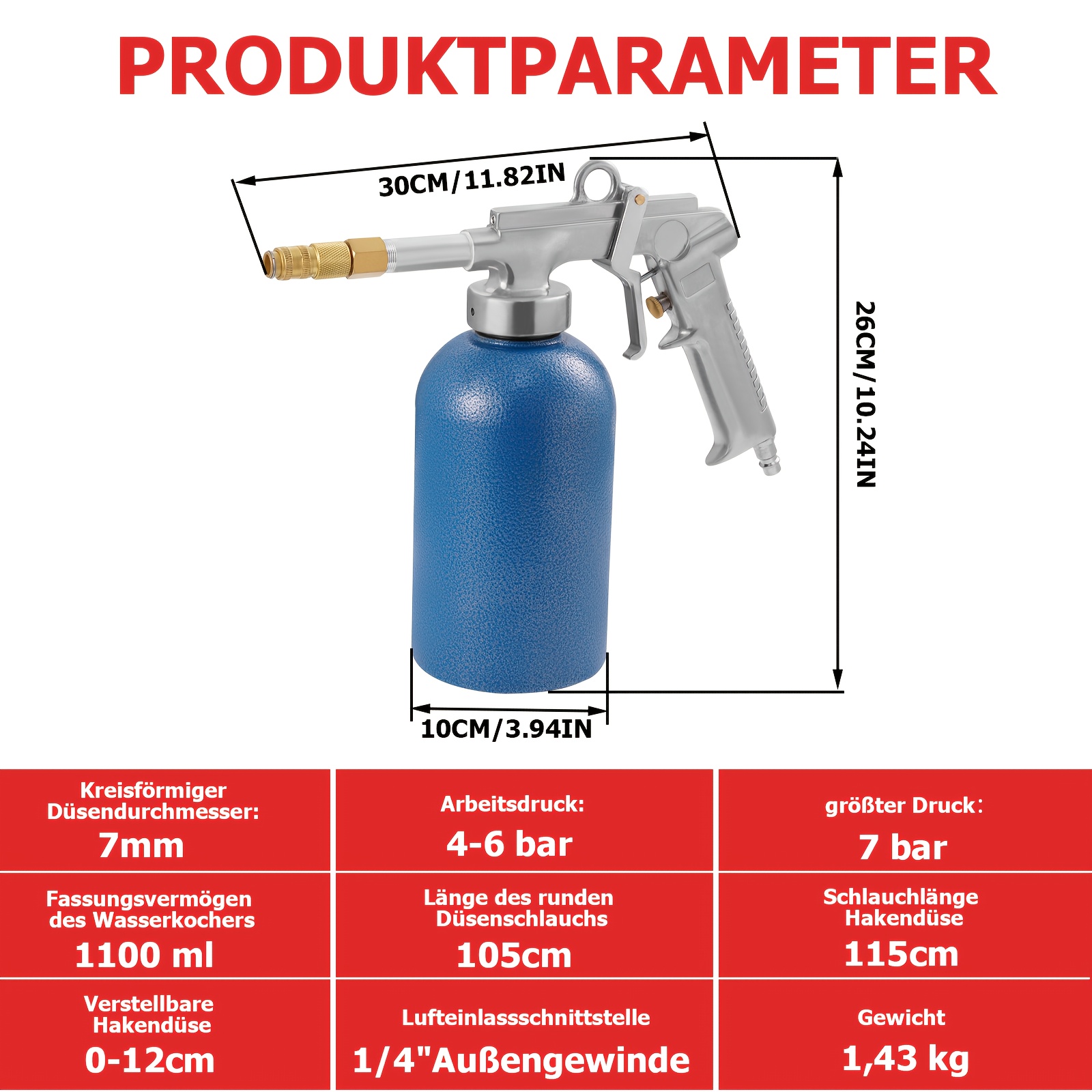 E-shop Druckbecherpistole Hohlraumpistole Unterbodenschutzpistole Sprühpistole 1100ml