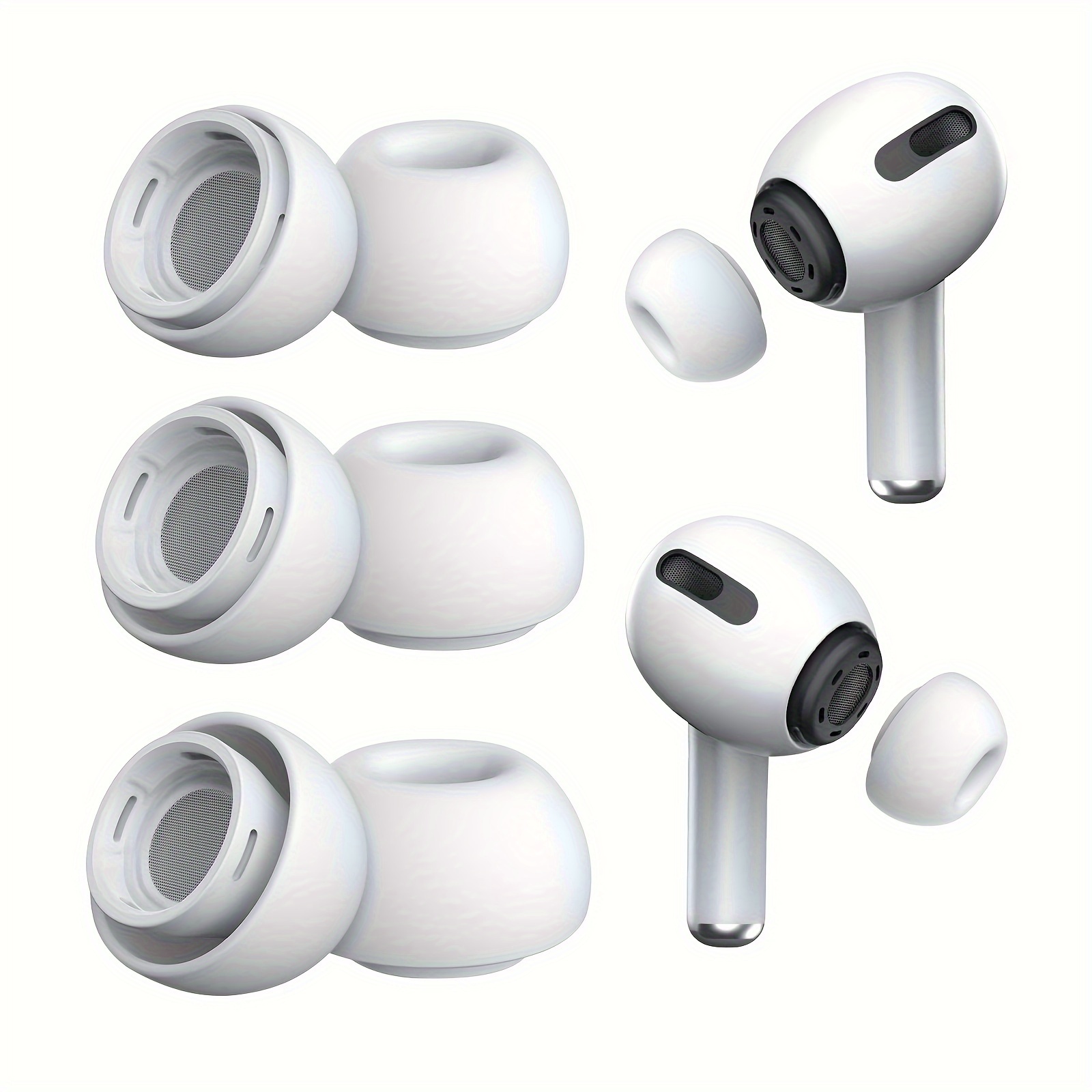 

6pcs Silicone Noise Cancelling Ear Cuffs: 3 Sizes Full Coverage For Airpods Earphones More Comfortable!