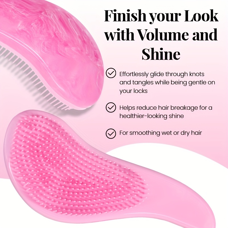 1 peine mágico -enredos, peine con cojín de masaje, peine en caja de regalo para fiestas, cuidado diario del cabello, peine desenredante, peine compacto, cerdas de nylon, peine de alta calidad, artículo esencial para el cuidado del cabello, superficie suave, peine para cabello de mujer, regalo