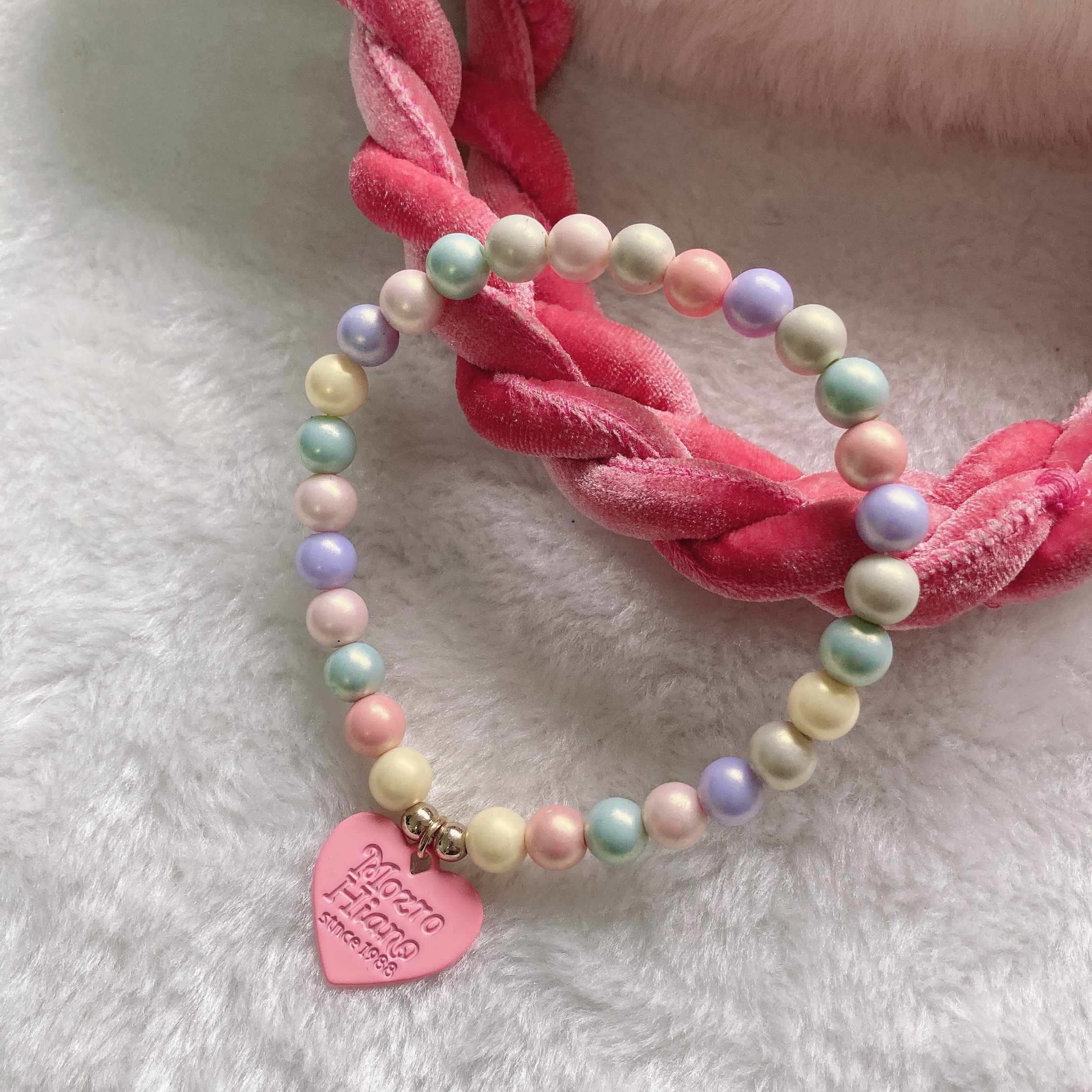 TEMU Collana a cuore con perline colorate e dorate a tema fantasy per cani