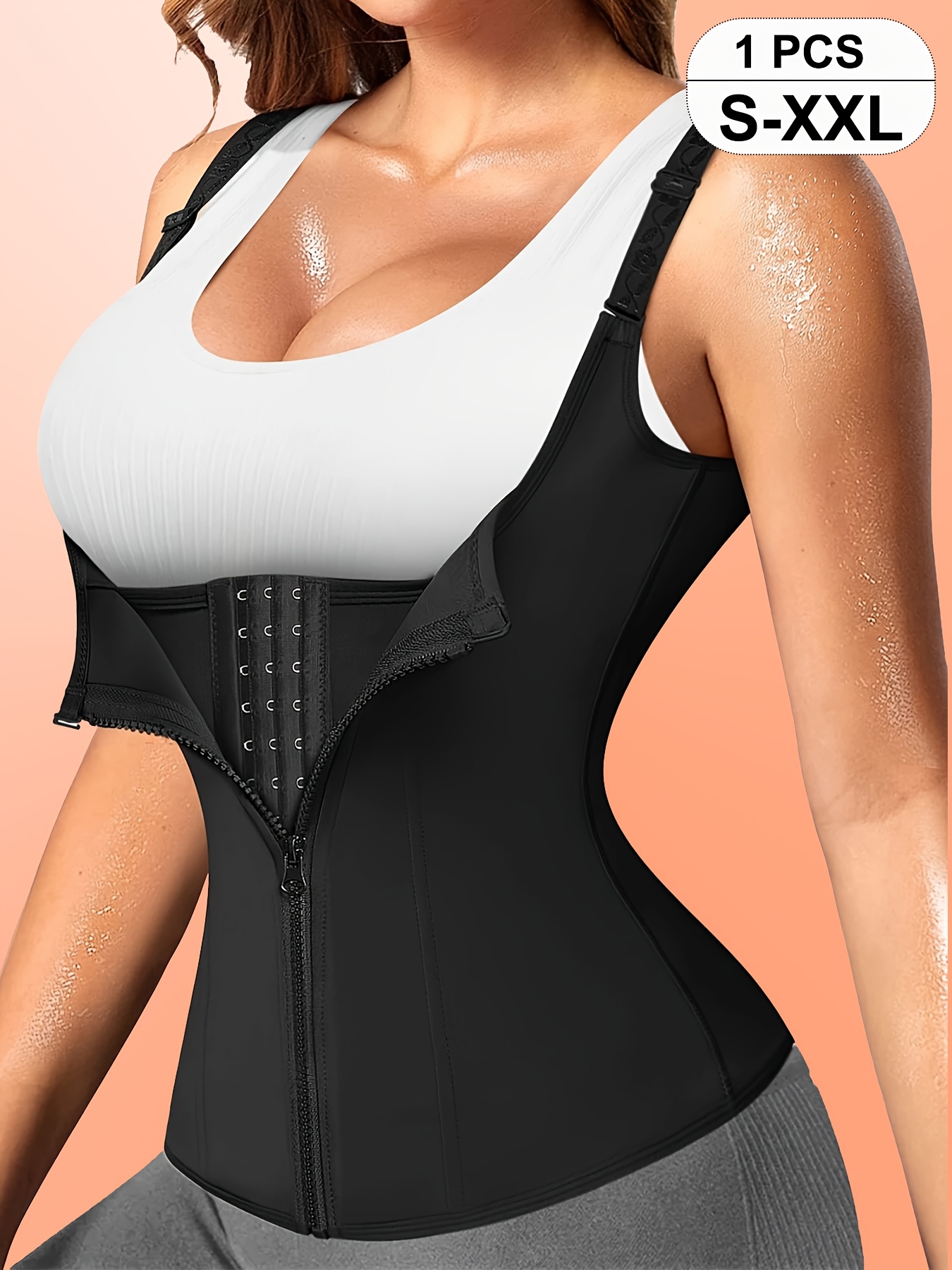 waist trainer vest women zipper corset body shaper tummy