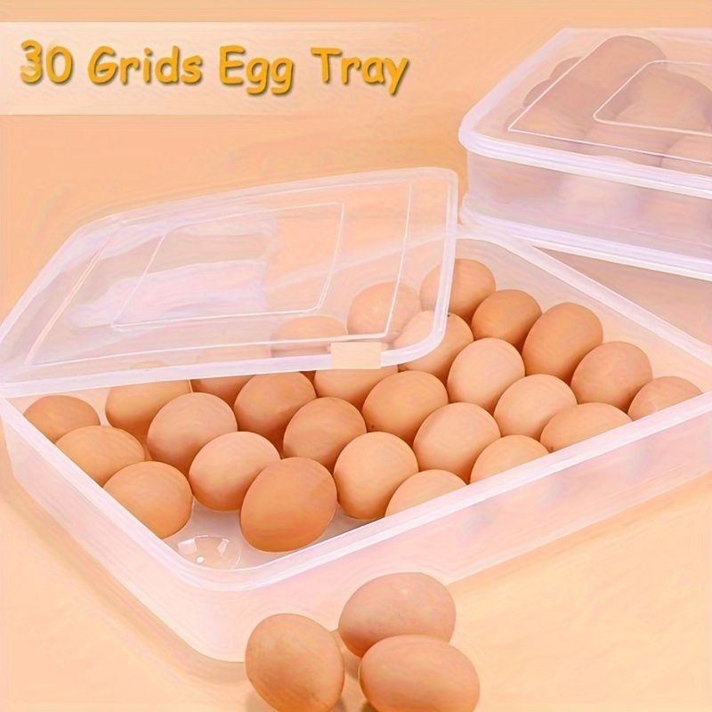 

30- Deviled Egg Lid, , , , Rectangular Plastic Egg Box For Refrigerator, Multipurpose Organizer, -bed