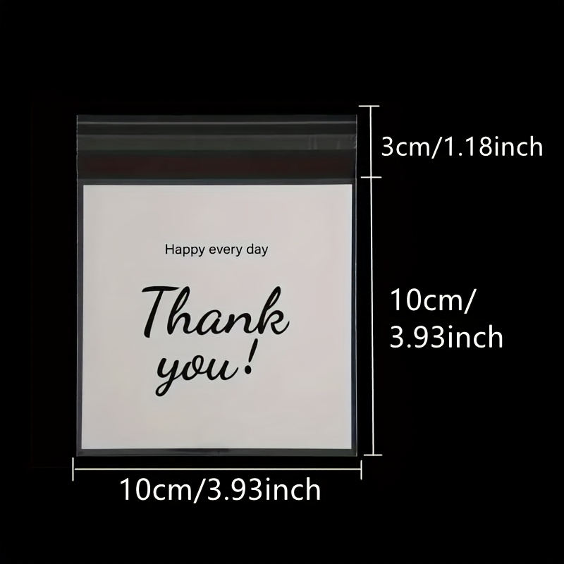 Image of 300 Self-adhesive Plastic Bags With "thank You" Printing, Used For Jewelry Packaging, Gift Bags, Opp Transparent Bag Supply, No Power Required