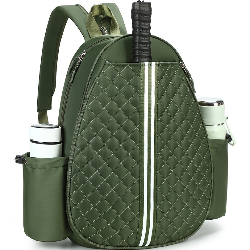 TEMU Women's & Unisex Convertible Tennis/badminton/pickleball Backpack - Large Capacity Multi-compartment Nylon Bag With Adjustable Shoulder Straps,