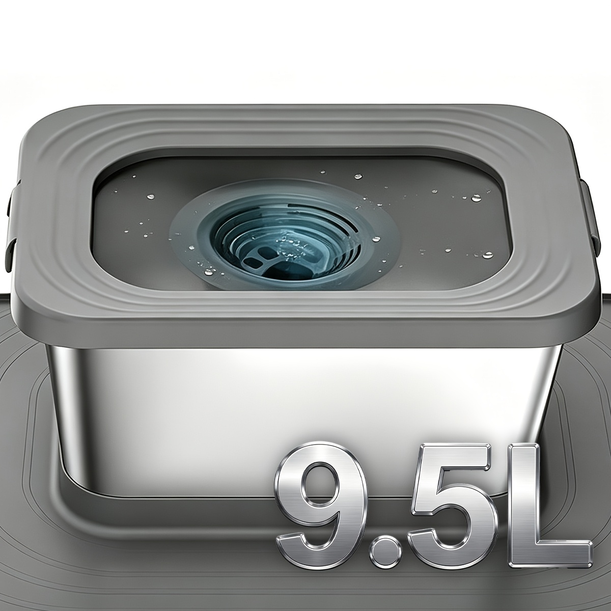 Image of 9.5l Large-capacity Dog Water Bowl, Stainless Steel Pet Basin With Carbon Filter, Indoor&outdoor Use