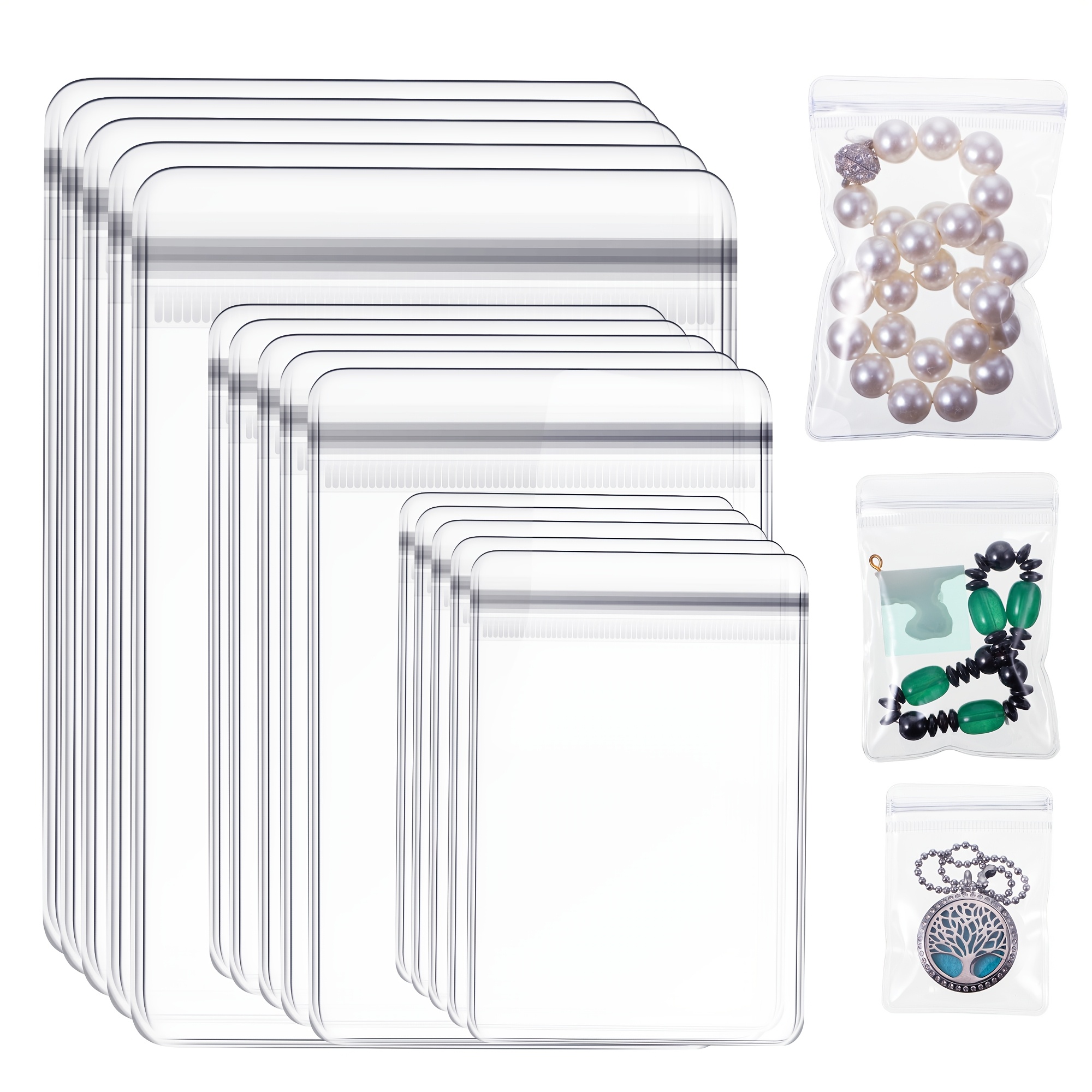Clear Zip Seal Plastic Bags 2 Mil Thick – Reclosable, BPA Free, Multiple Sizes For Jewelry & Crafts