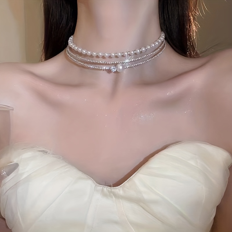 light luxury elegant womens choker sparkling - Temu Oman