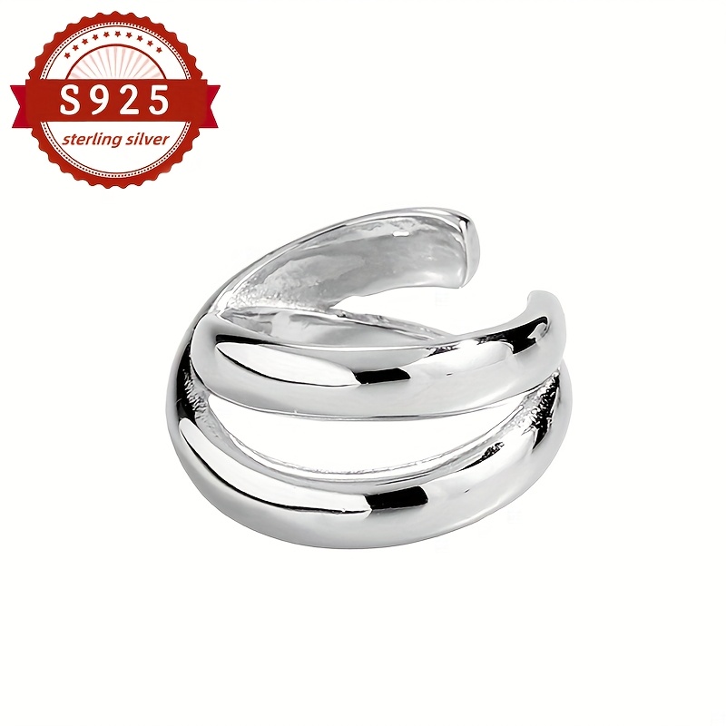 S925 Silver Double-Layer Ear Clips with Two Wearing Styles