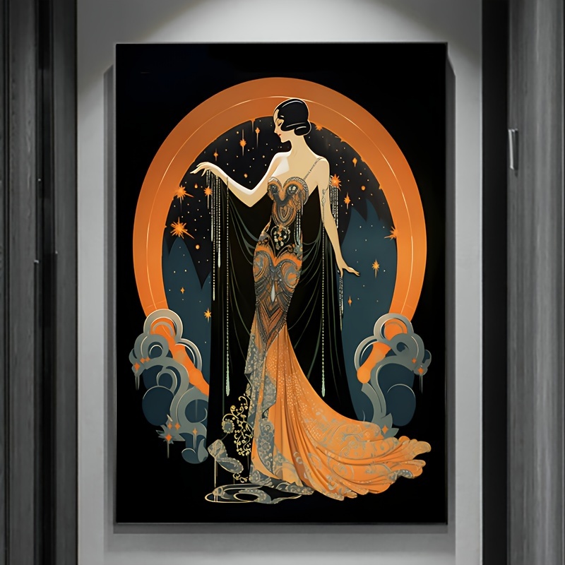 

Celestial Moon Goddess Art Nouveau Canvas Poster - Modern Abstract Indoor Wall Art For Living Room, Frameless, 31.49x47.24 Inches, Decorative Artwork For Bedroom & Home Decor, Thema Other Topics - 1pc