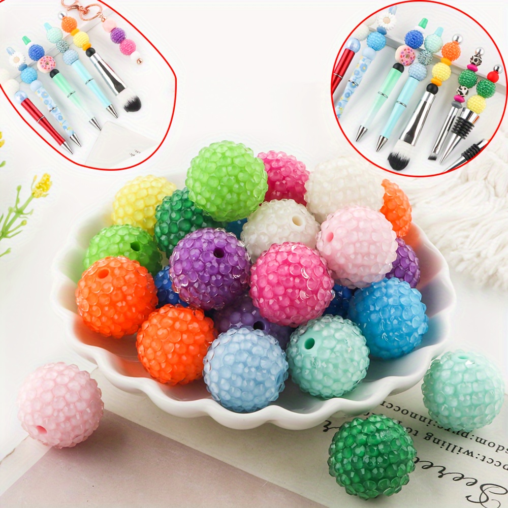 

10pcs 20mm Acrylic Transparent Diamond Ball, Used As Bead Pens, Diy Handicrafts, Mobile Phone Pendants, Keychains, Necklace Accessories, Etc