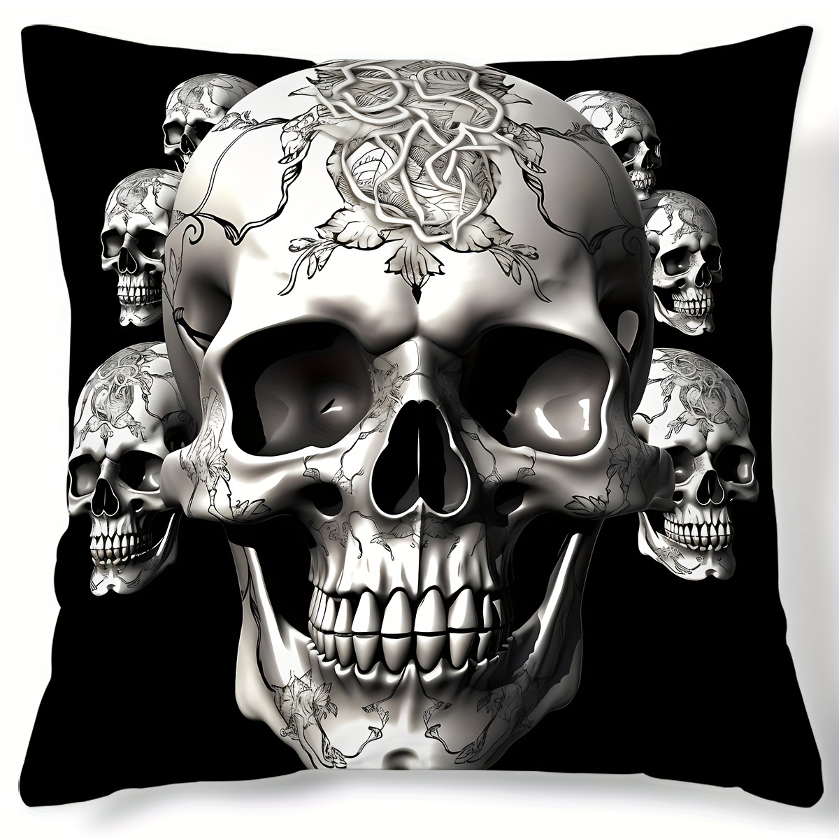 

Contemporary Design Throw Pillow Cover, 1pc 17.7x17.7 Inch, Hand Wash, Gothic Digital Print Cushion Case With Zipper Closure, Polyester, Decorative Single-sided Print For Various Room Types