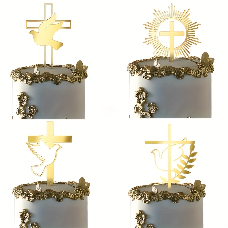 Battesimo Battesimo Prima Comunione Decorazione torta Colomba della pace Topper Battesimo Acrilico Articoli per feste Decorazione  15