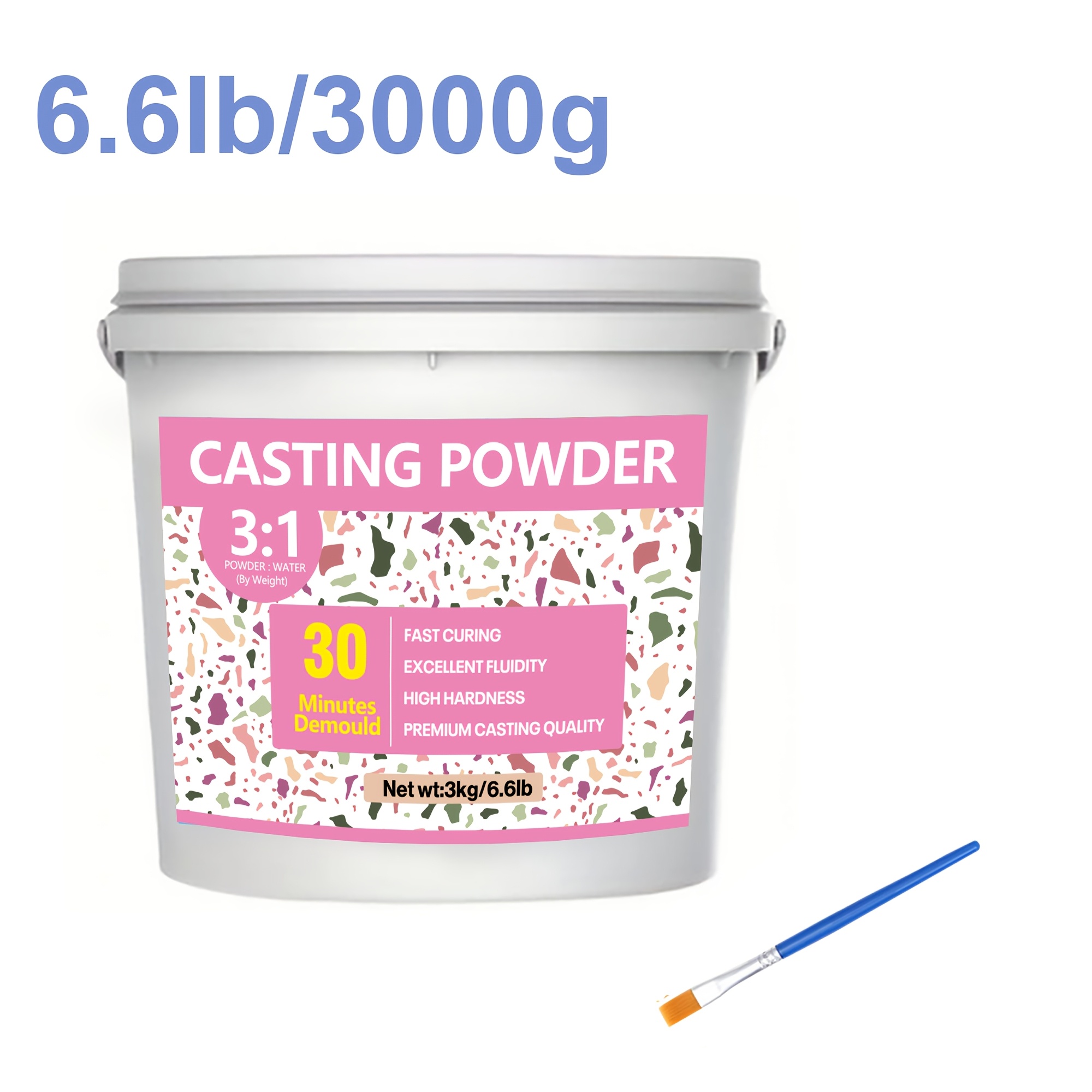 Image of Eco Resin Casting Powder, 1000g/2000g/3000g Fast Cured Plaster Casting Powder For Beginners, 20- Demold, Easy Mixing Water Activated Casting Powder For Diy Crafts Making, Home Art.