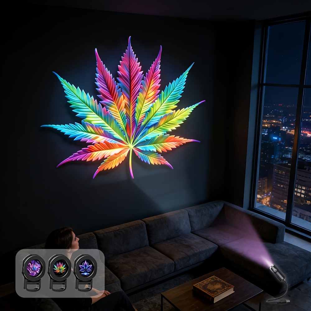 TEMU Lampe projecteur YIYOLICO alimentée par USB avec col de cygne flexible et projection au plafond/mural, convient pour chambre, salle de jeux,