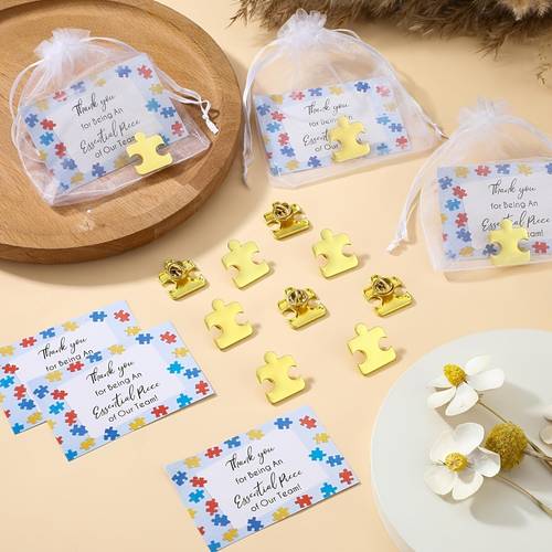 Obrázok položky darček pre ňu/neho 30/90ks vítejte v darčeky pre zamestnancov hromadné puzzle dieliky pripináč s kartičkami s poďakovaním organzové vrecká darčeky pre ocenenie tímu zamestnancov učiteľa