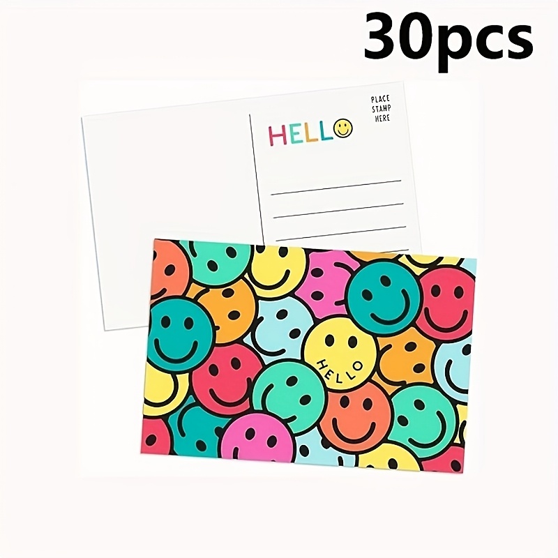 30pcs Colorful Face Postcards - , Teachers, Positive Affirmations & Employee Appreciation Gifts