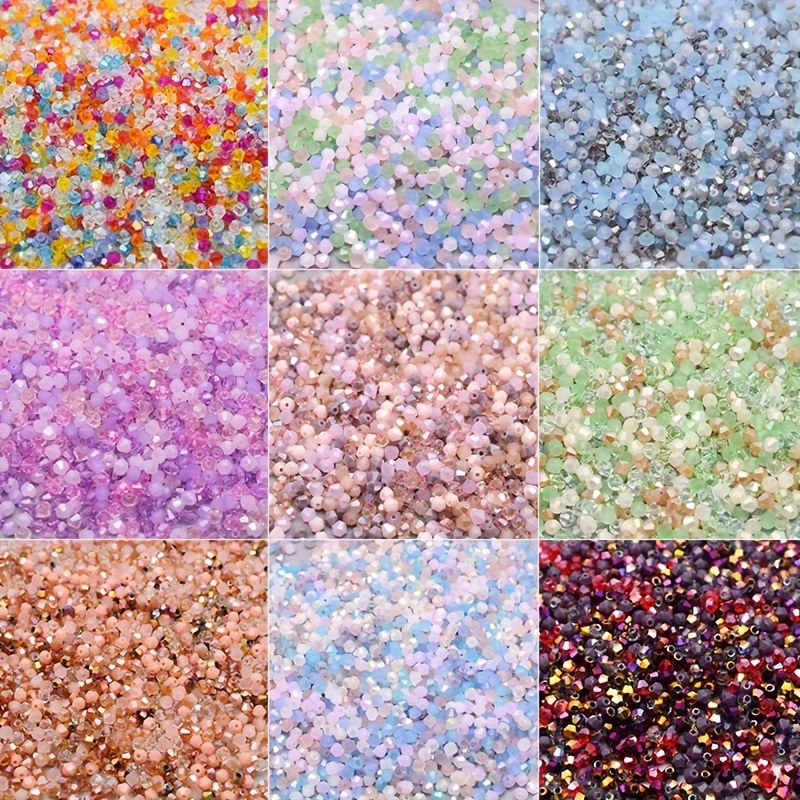 

200pcs 4mm Perles en Verre Bicone Multicolores - Perles d'Espacement Facettées pour Bijoux DIY, Chaussures & Accessoires de Montre